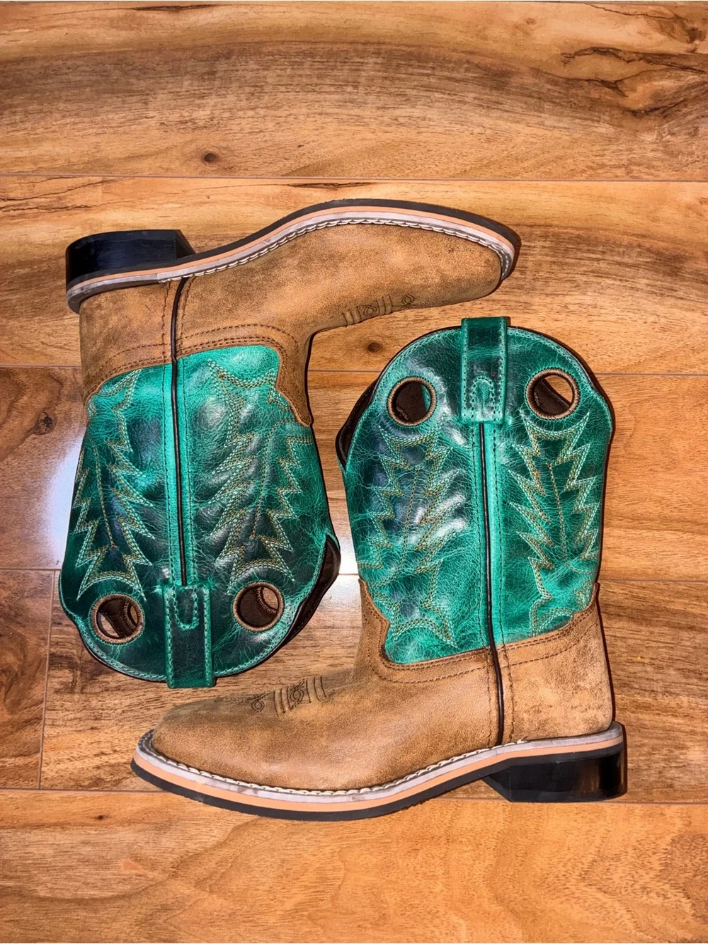 Smokey Mountain Kid’s Jesse Western Cowboy Cowgirl Boots- turquoise- size 3
